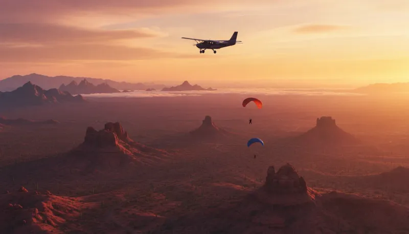 Arizona skydiving sky. Backdrop for the Skydiving Hubs Arizona drop zone directory