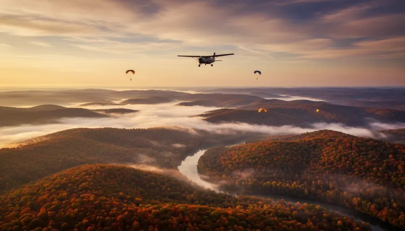 Arkansas skydiving sky. Backdrop for the Skydiving Hubs Arkansas drop zone directory