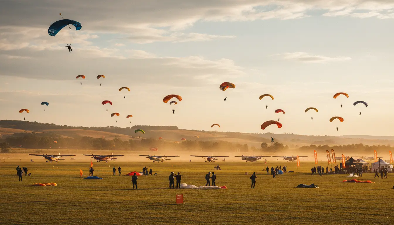 Boogie / Event: Multi-day skydiving festivals, record attempts, load organizing, and competition events.