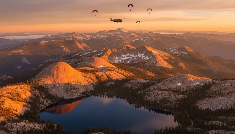 California skydiving sky. Backdrop for the Skydiving Hubs California drop zone directory