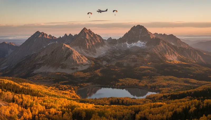 Colorado skydiving sky. Backdrop for the Skydiving Hubs Colorado drop zone directory