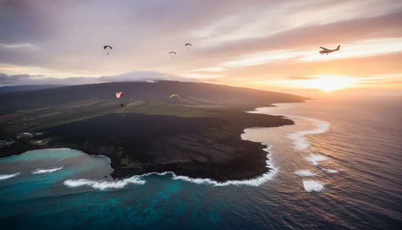 Hawaii skydiving sky. Backdrop for the Skydiving Hubs Hawaii drop zone directory