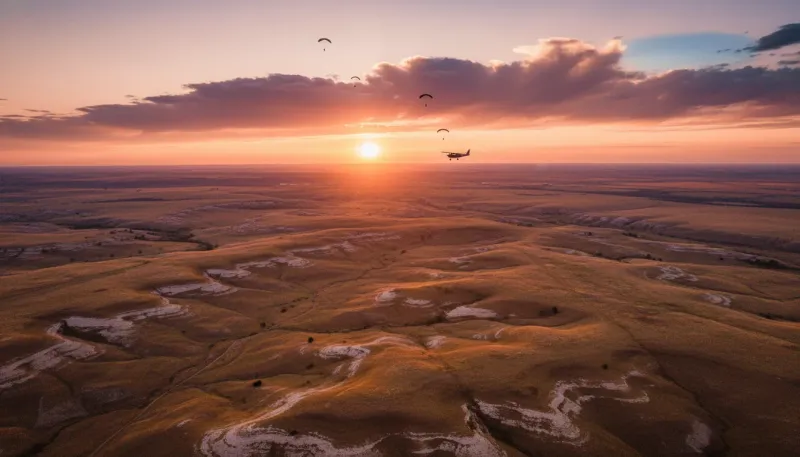 Kansas skydiving sky. Backdrop for the Skydiving Hubs Kansas drop zone directory