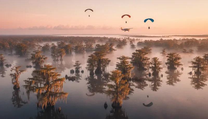 Louisiana skydiving sky. Backdrop for the Skydiving Hubs Louisiana drop zone directory
