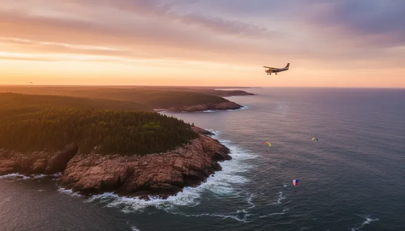 Maine skydiving sky. Backdrop for the Skydiving Hubs Maine drop zone directory