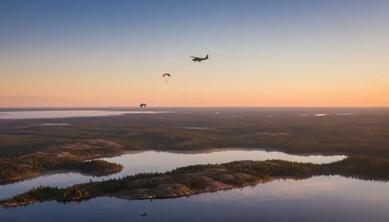 Minnesota skydiving sky. Backdrop for the Skydiving Hubs Minnesota drop zone directory