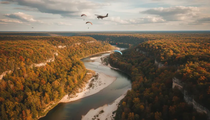Missouri skydiving sky. Backdrop for the Skydiving Hubs Missouri drop zone directory
