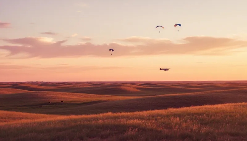 Nebraska skydiving sky. Backdrop for the Skydiving Hubs Nebraska drop zone directory