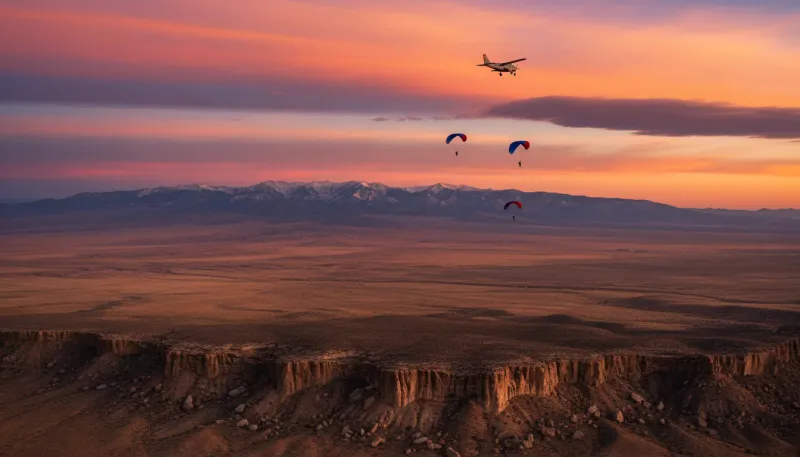 Nevada skydiving sky. Backdrop for the Skydiving Hubs Nevada drop zone directory