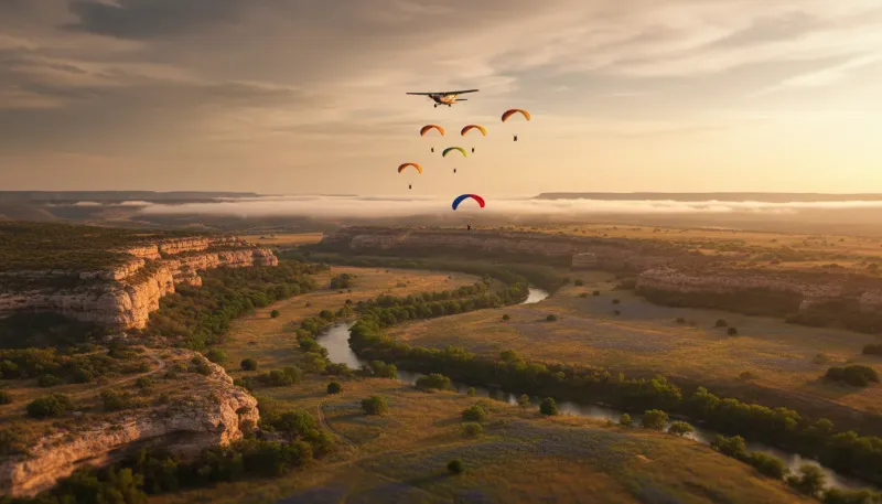 Texas skydiving sky. Backdrop for the Skydiving Hubs Texas drop zone directory