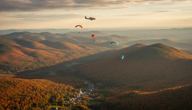 Vermont skydiving sky. Backdrop for the Skydiving Hubs Vermont drop zone directory