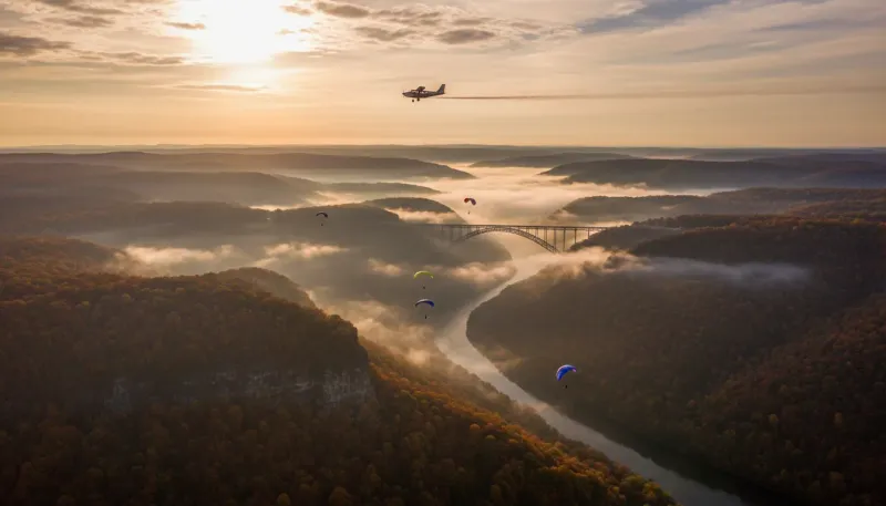 West Virginia skydiving sky. Backdrop for the Skydiving Hubs West Virginia drop zone directory