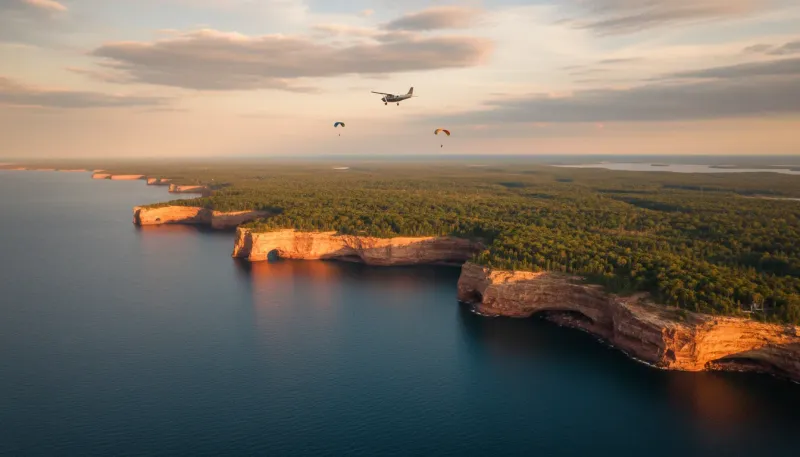 Wisconsin skydiving sky. Backdrop for the Skydiving Hubs Wisconsin drop zone directory